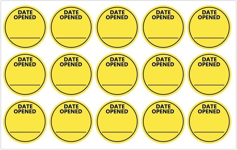 Morbanner Date Opened Stickers Labels, 1 Inch Fluorescent Yellow Medication Instruction Label 600 Pcs - Image 4
